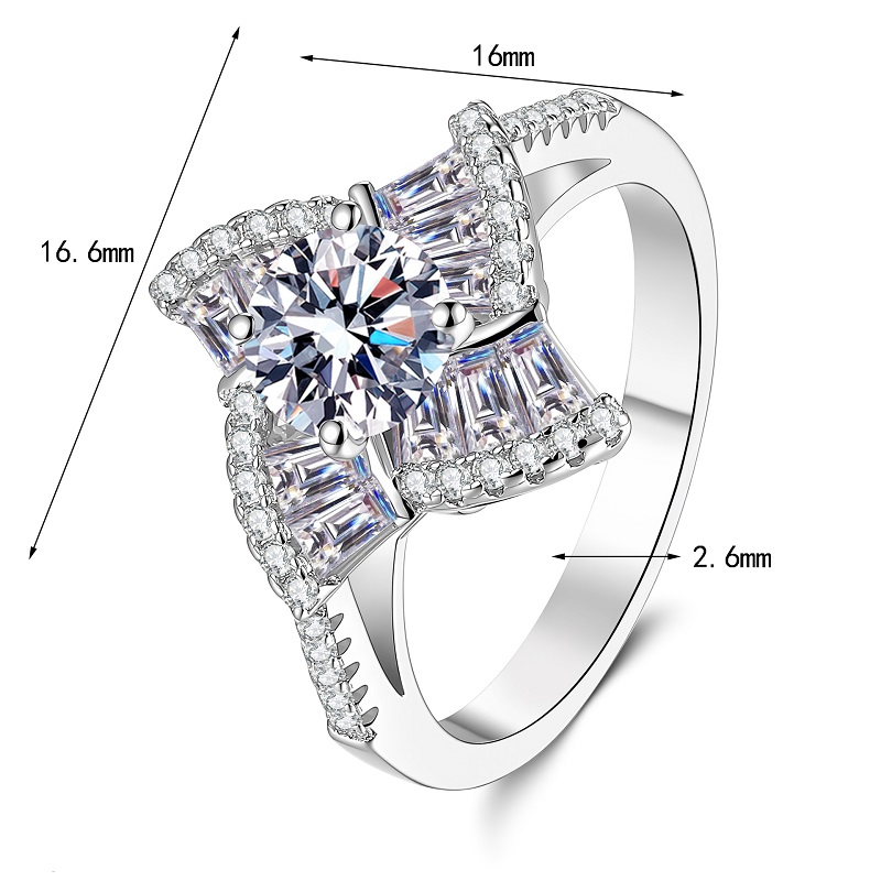 Moissanite Engagement Ring 1 Carat - خواتم أبايسون من الموسانيت اللامع بوزن