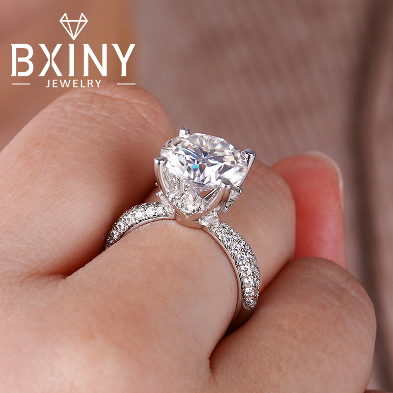Moissanite Engagement Ring 1 Carat - BXINY D اللون 5CT مويسانيتي خواتم