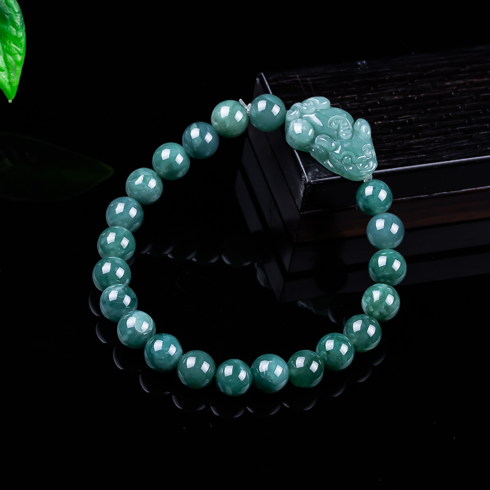 Bracelets - سوار بيكسيو من اليشم البورمي الطبيعي،
