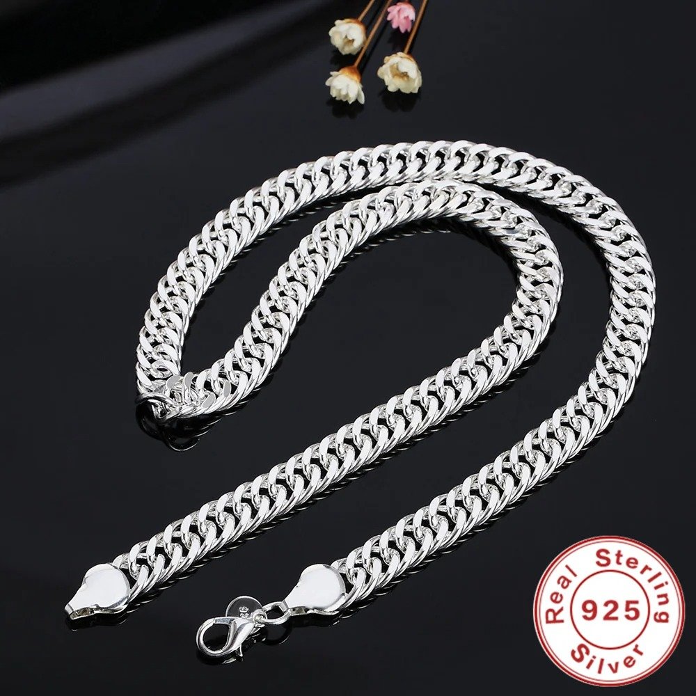 Cuban Link Chain 12Mm - جديد 925 فضة 20/22/24 بوصة 6