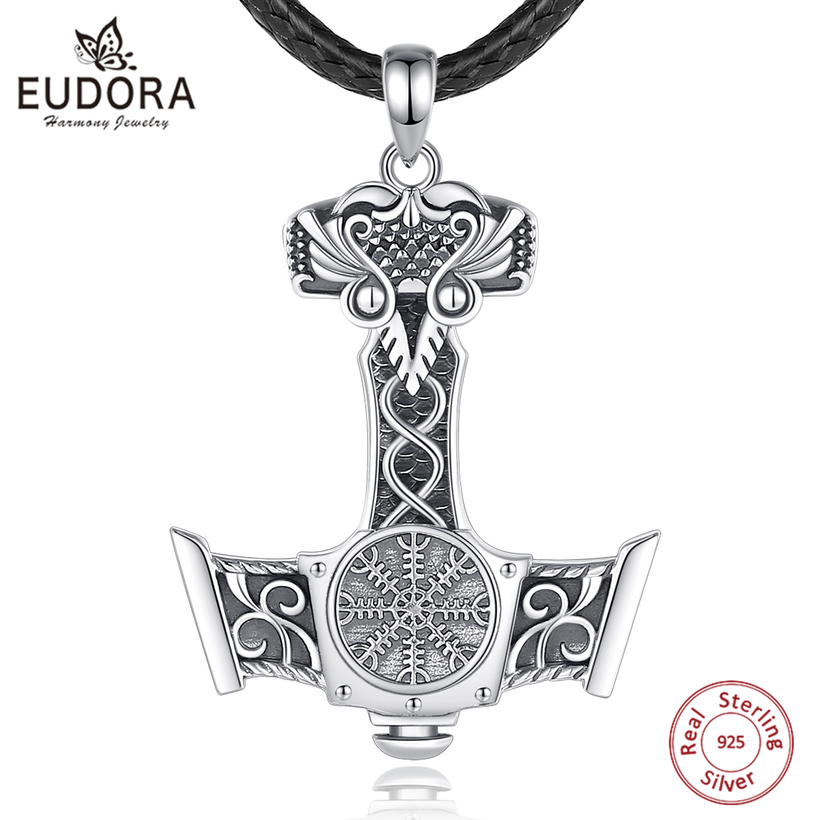 925 Sterling Silver Chain Necklace Men - يودورا 925 فضة نورس فايكنغ ثور