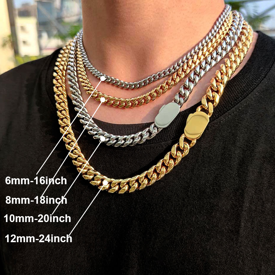 Cuban Link Chain 12Mm - 6-12 مللي متر عرض نمط جديد