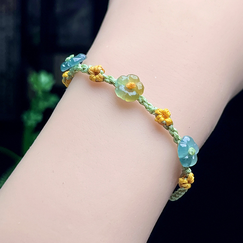 Bracelets - ميانمار الجاديت زهرة سوار مصمم المجوهرات
