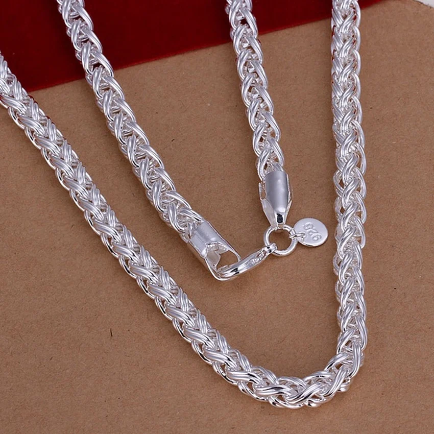 925 Sterling Silver Chain Necklace Men - 50 سنتيمتر 925 فضة 6 مللي