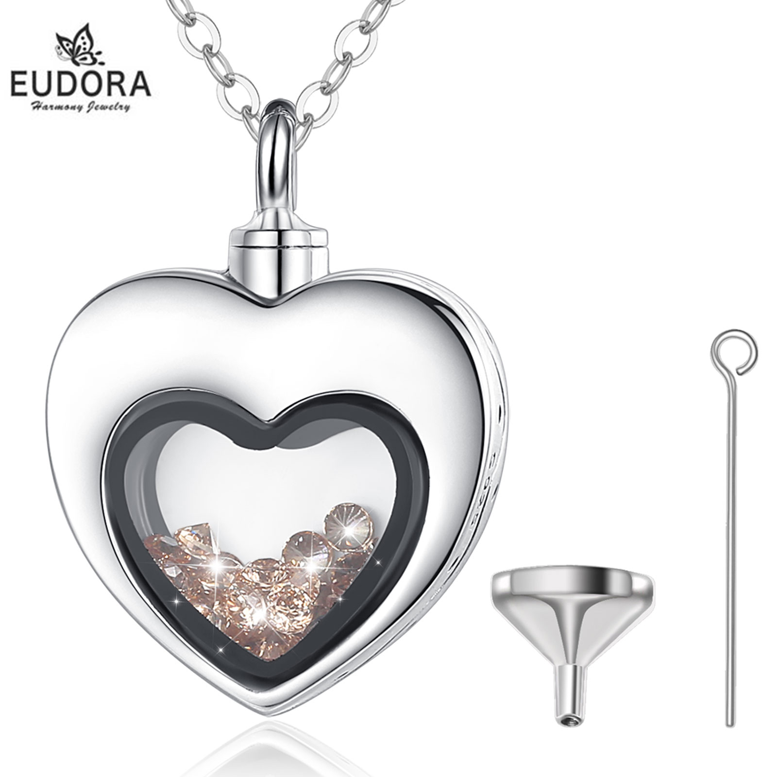 Heart Locket Necklace Photo - يودورا فضة القلب المنجد القلب الحرق