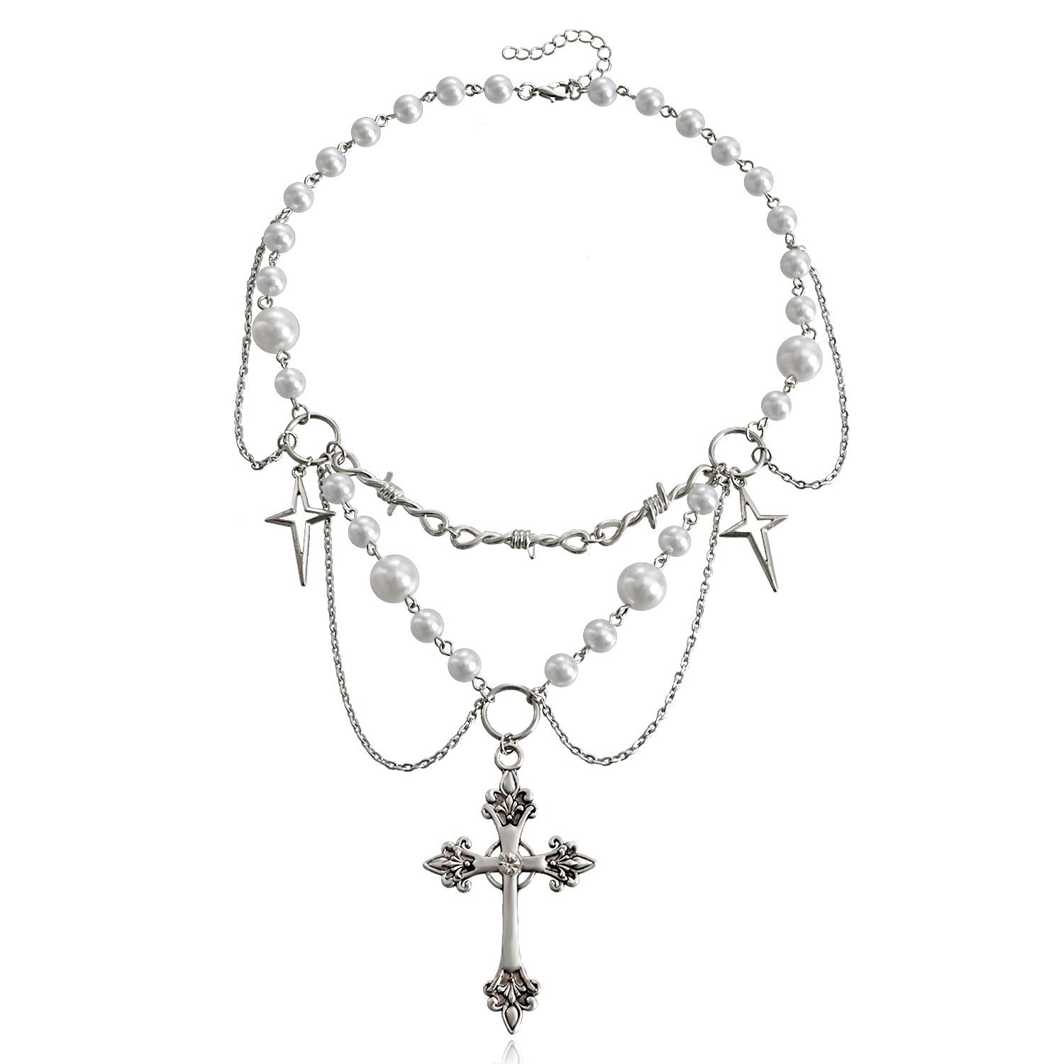 Pearl Choker Necklace Vintage - فراشة لؤلؤ القلب قلادة للنساء ،