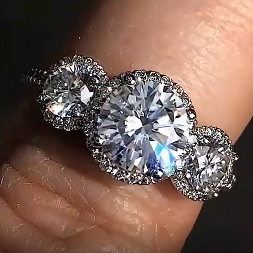 Moissanite Engagement Ring 1 Carat - مخصص ريال البلاتين PT950 النساء حفل