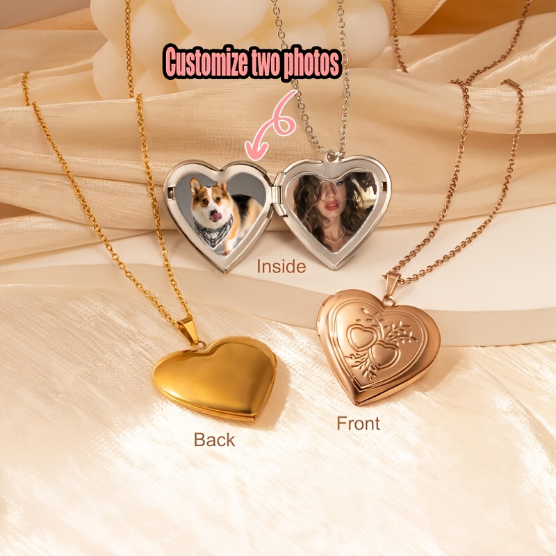 Heart Locket Necklace Photo - قلادة مخصصة بصورة شخصية على شكل