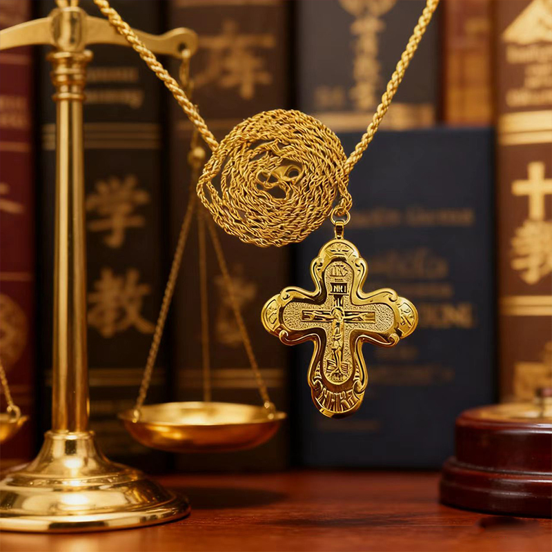 صليب صدري أرثوذكسي جديد لعام 2 - مراجعة Cross Pendant Necklace Gold وسعره