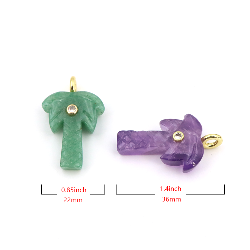 قلادة على شكل شجرة جوز الهند م - مراجعة Crystal Pendant Necklace Natural Stone وسعره