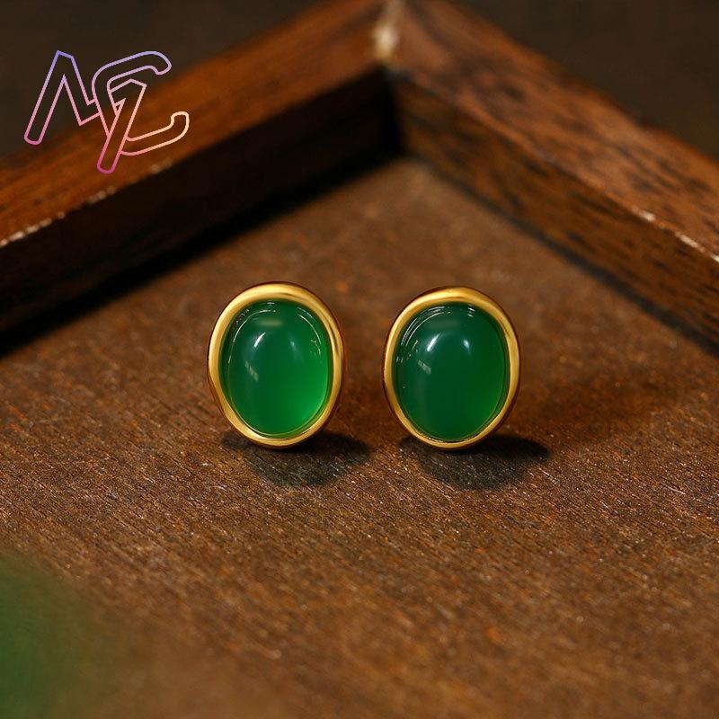 الأخضر الطبيعي اليشم أقراط الت - مراجعة Earrings وسعره