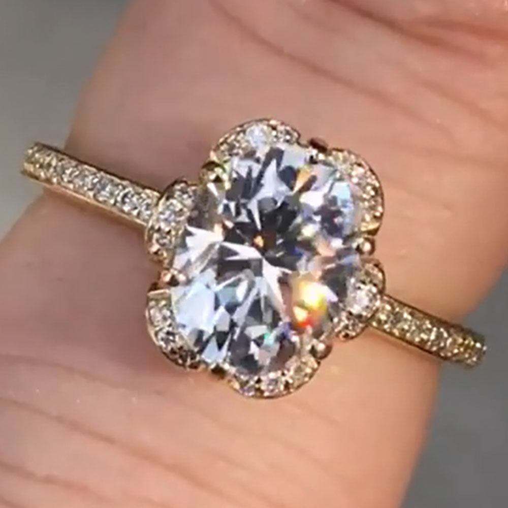 مخصص الصلبة 14K الذهب الأصفر ا - مراجعة Moissanite Engagement Ring 1 Carat وسعره