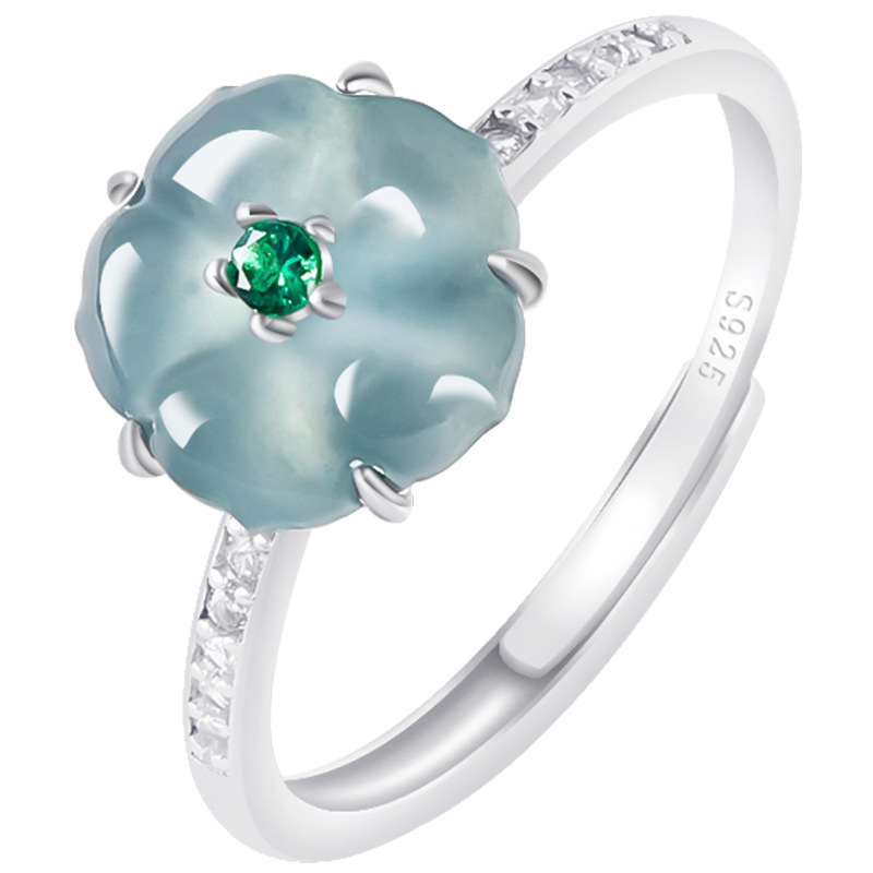 خواتم زهرة اليشم البورمي الأزر - مراجعة Rings وسعره
