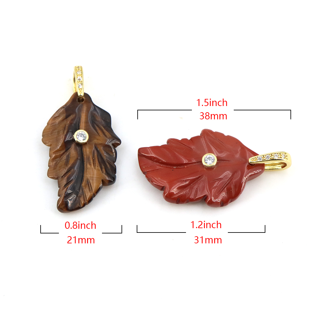 قلادة عصرية على شكل ورقة من ال - مراجعة Crystal Pendant Necklace Natural Stone وسعره