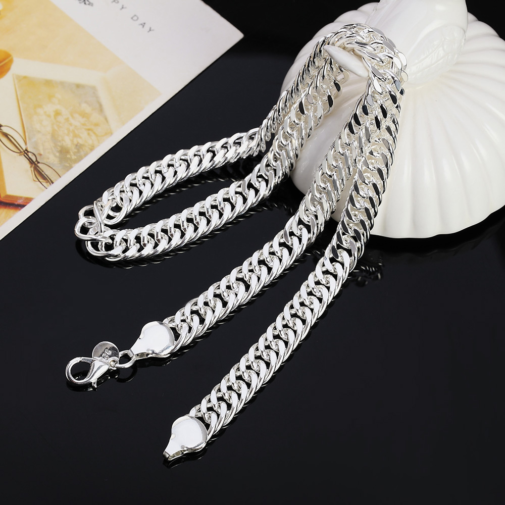 جديد 925 فضة 20/22/24 بوصة 6 م - مراجعة Cuban Link Chain 12Mm وسعره