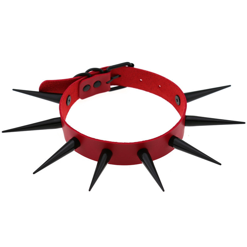 أحمر طويل سبايك المختنق الشرير - مراجعة Goth Punk Spike Choker وسعره