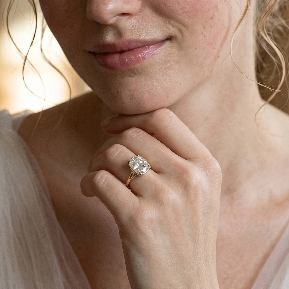 خاتم من الفضة الإسترلينية عيار - مراجعة Moissanite Engagement Ring 1 Carat وسعره