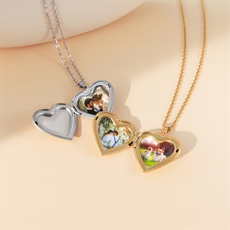 شخصية 1/2 صورة القلب المنجد قل - مراجعة Heart Locket Necklace Photo وسعره