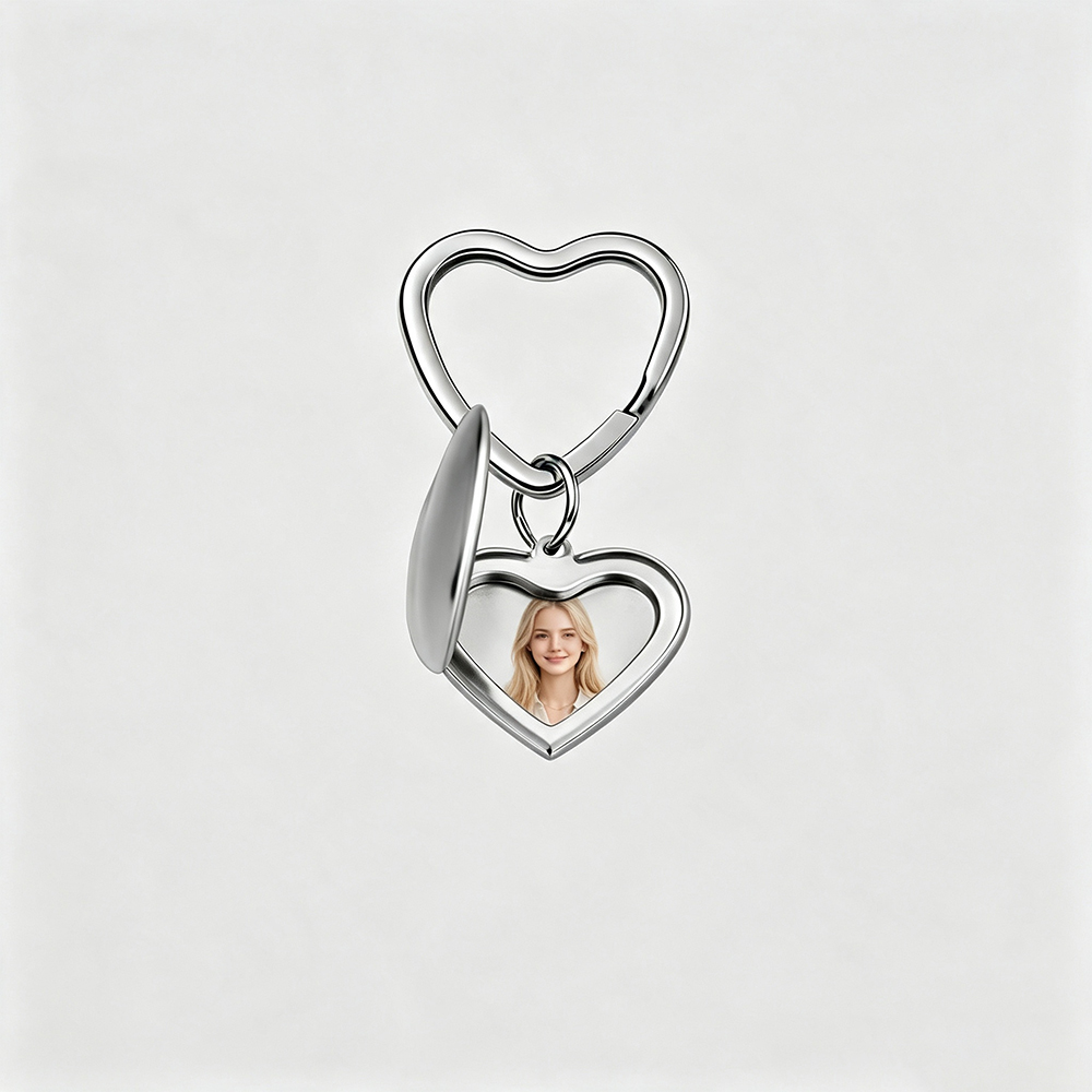 سلسلة مفاتيح على شكل قلب من فن - مراجعة Heart Locket Necklace Photo وسعره