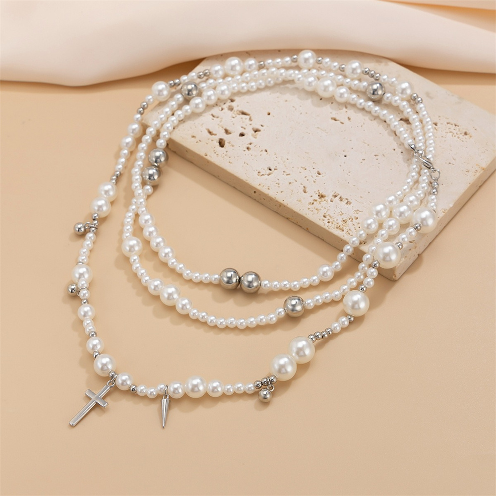 متعدد الطبقات تقليد اللؤلؤ حبة - مراجعة Layered Pendant Necklace Aesthetic وسعره