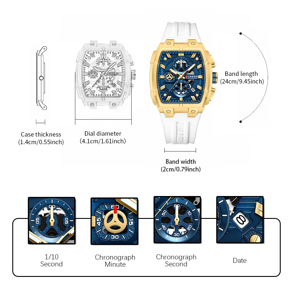 ساعة CURREN الفاخرة للرجال، سا - مراجعة Watch Accessories وسعره