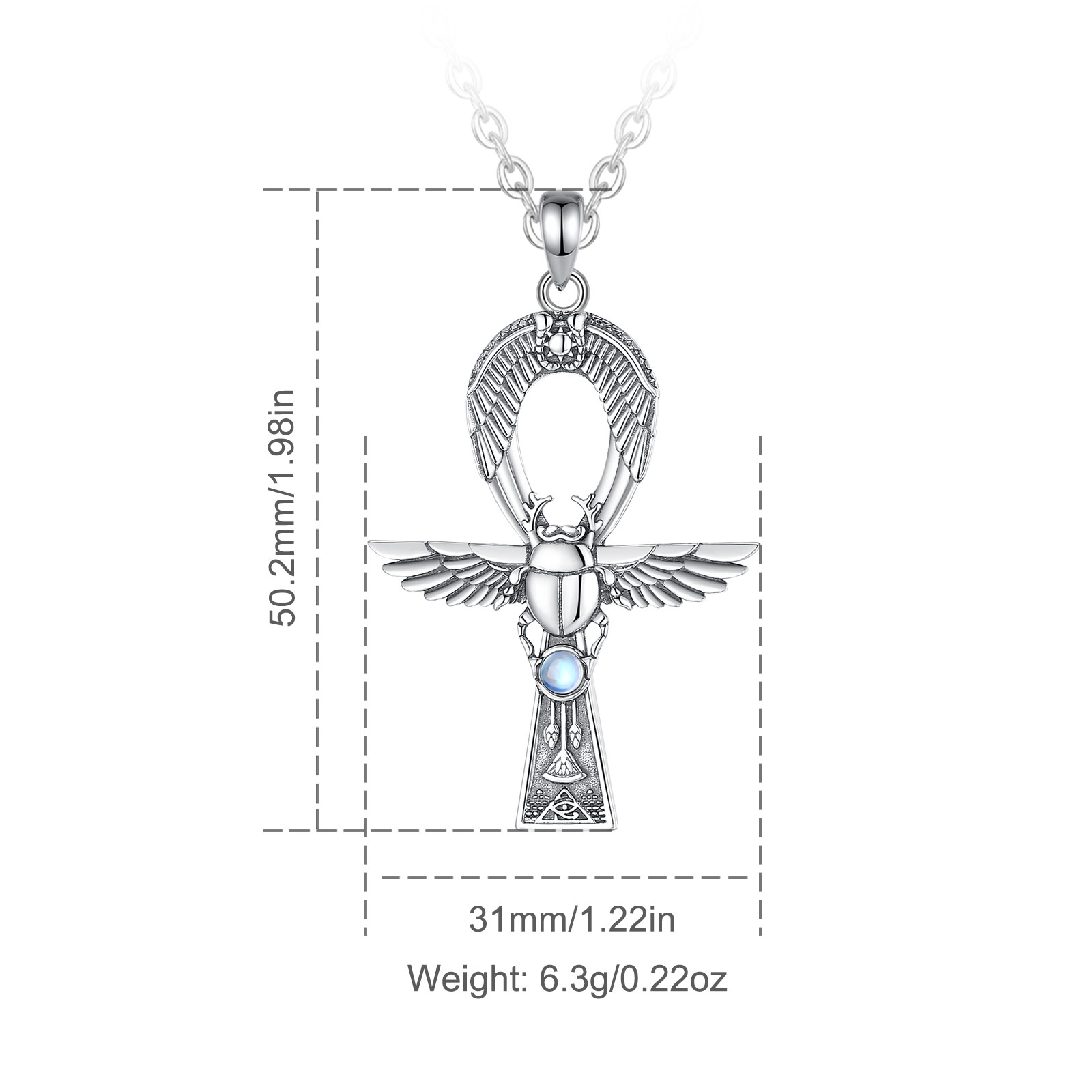 يودورا-قلادة مصرية قديمة بملف  - مراجعة 925 Sterling Silver Chain Necklace Men وسعره