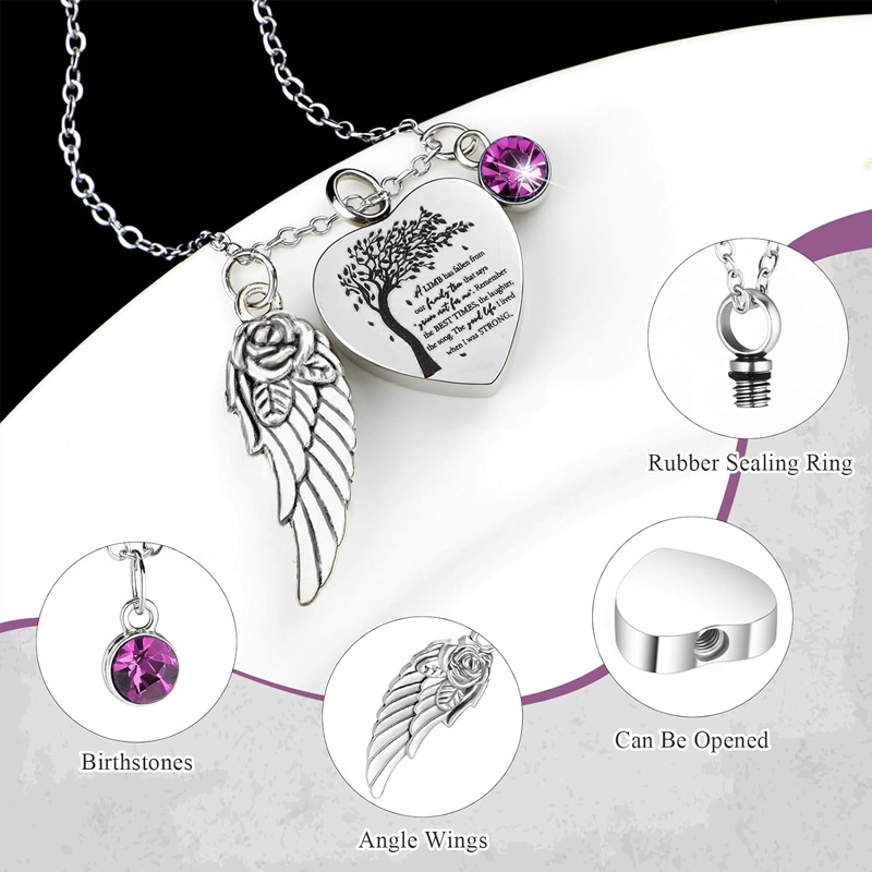 3 أنماط جرة قلادة للرماد الحرق - مراجعة Heart Locket Necklace Photo وسعره