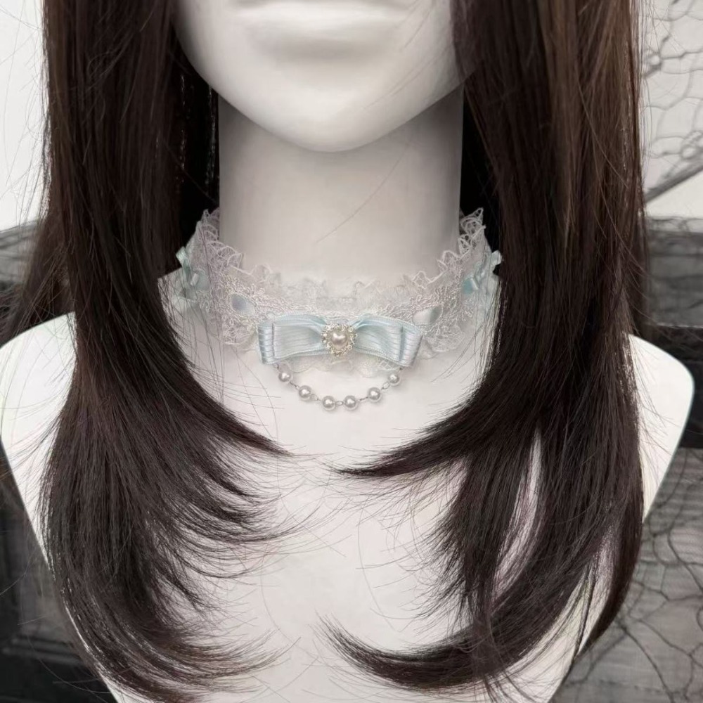 قلادة تشوكر عصرية من الدانتيل  - مراجعة Pearl Choker Necklace Vintage وسعره