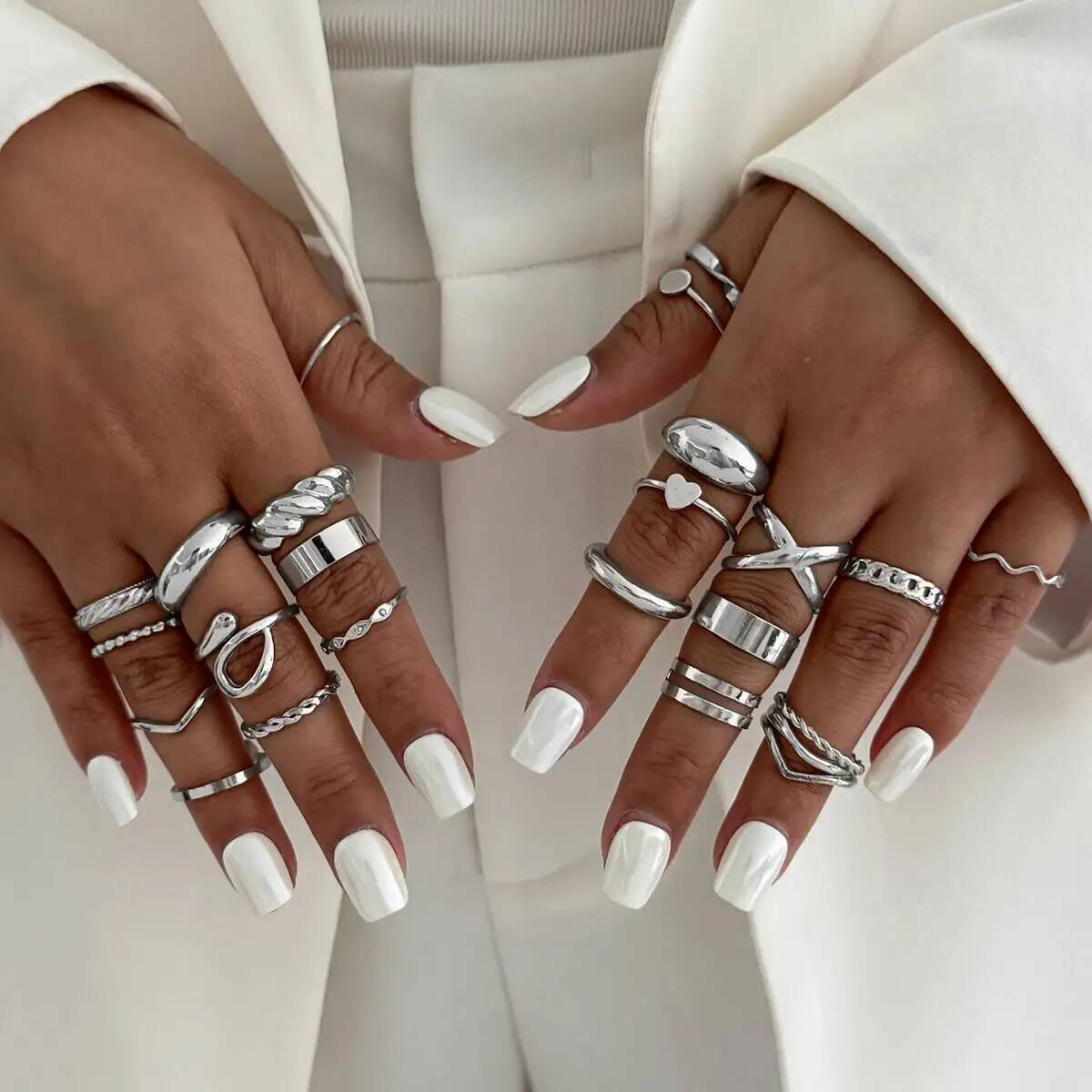 KunJoe 24 قطعة/المجموعة العصري - مراجعة Vintage Punk Knuckle Rings Set وسعره