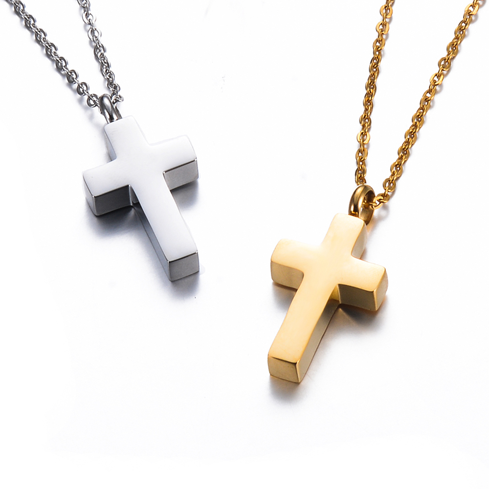 قلادة تذكارية من الفولاذ المقا - مراجعة Cross Pendant Necklace Gold وسعره