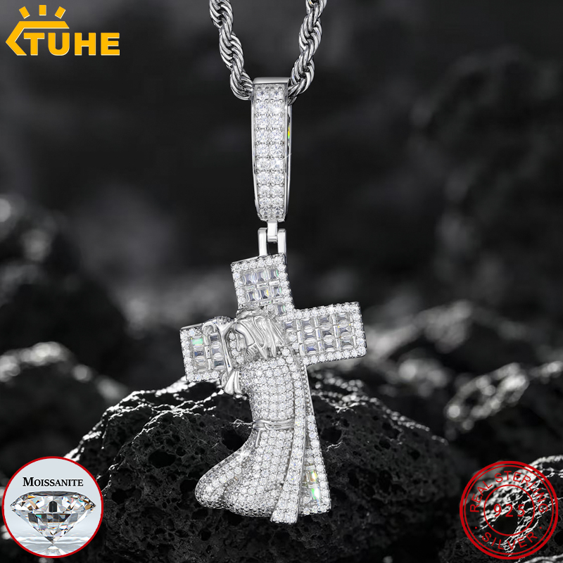 قلادة جديدة على شكل صليب يسوع  - مراجعة 925 Sterling Silver Chain Necklace Men وسعره