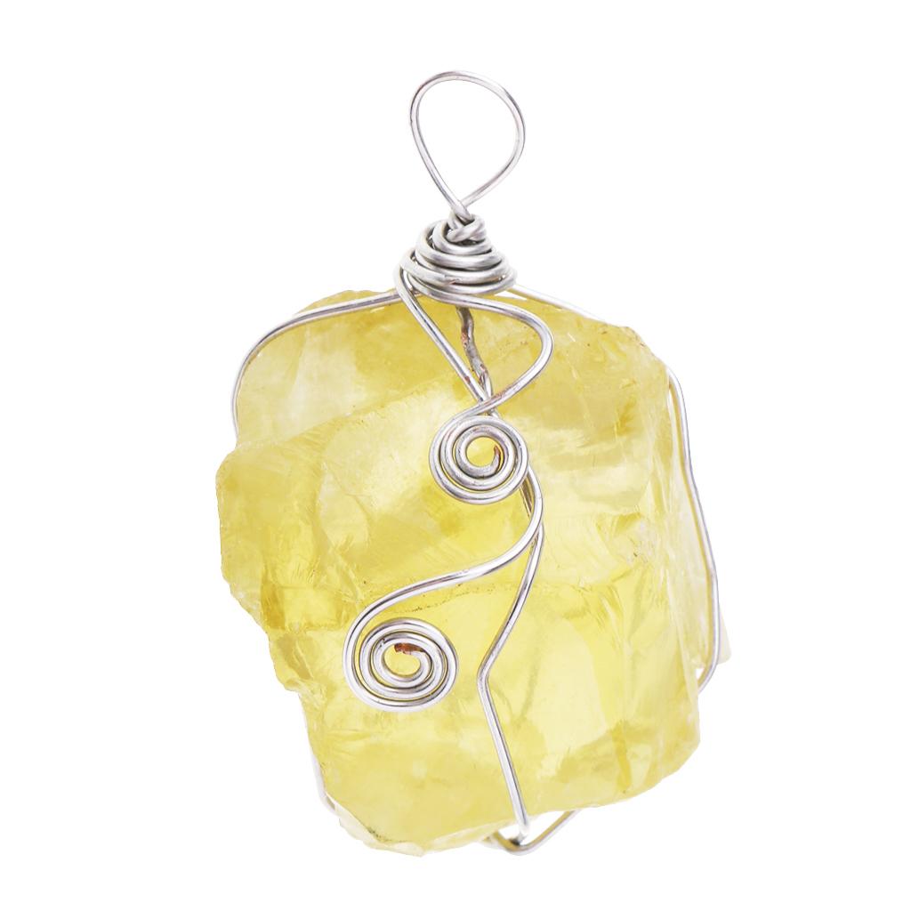 قلادة سيترين طبيعية صفراء، خرز - مراجعة Crystal Pendant Necklace Natural Stone وسعره