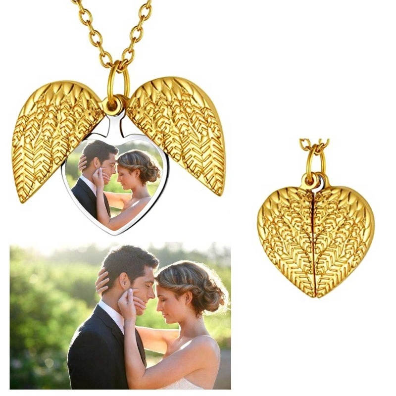 صورة مخصصة القلب المنجد قلادة  - مراجعة Heart Locket Necklace Photo وسعره