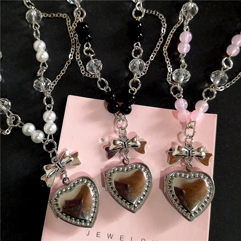 القوطي Y2K القلب المنجد قلادة  - مراجعة Heart Locket Necklace Photo وسعره