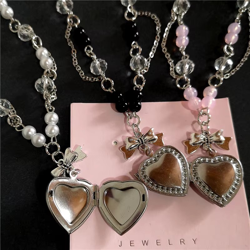 القوطي Y2K القلب المنجد قلادة  - مراجعة Heart Locket Necklace Photo وسعره