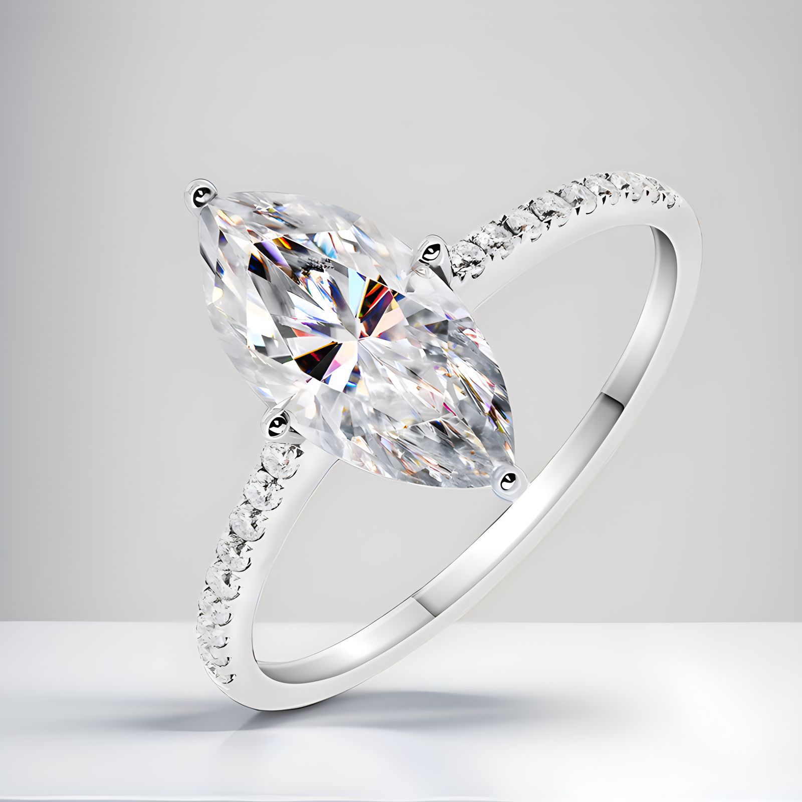 فاخر حقيقي 1 قيراط D اللون مار - مراجعة Moissanite Engagement Ring 1 Carat وسعره